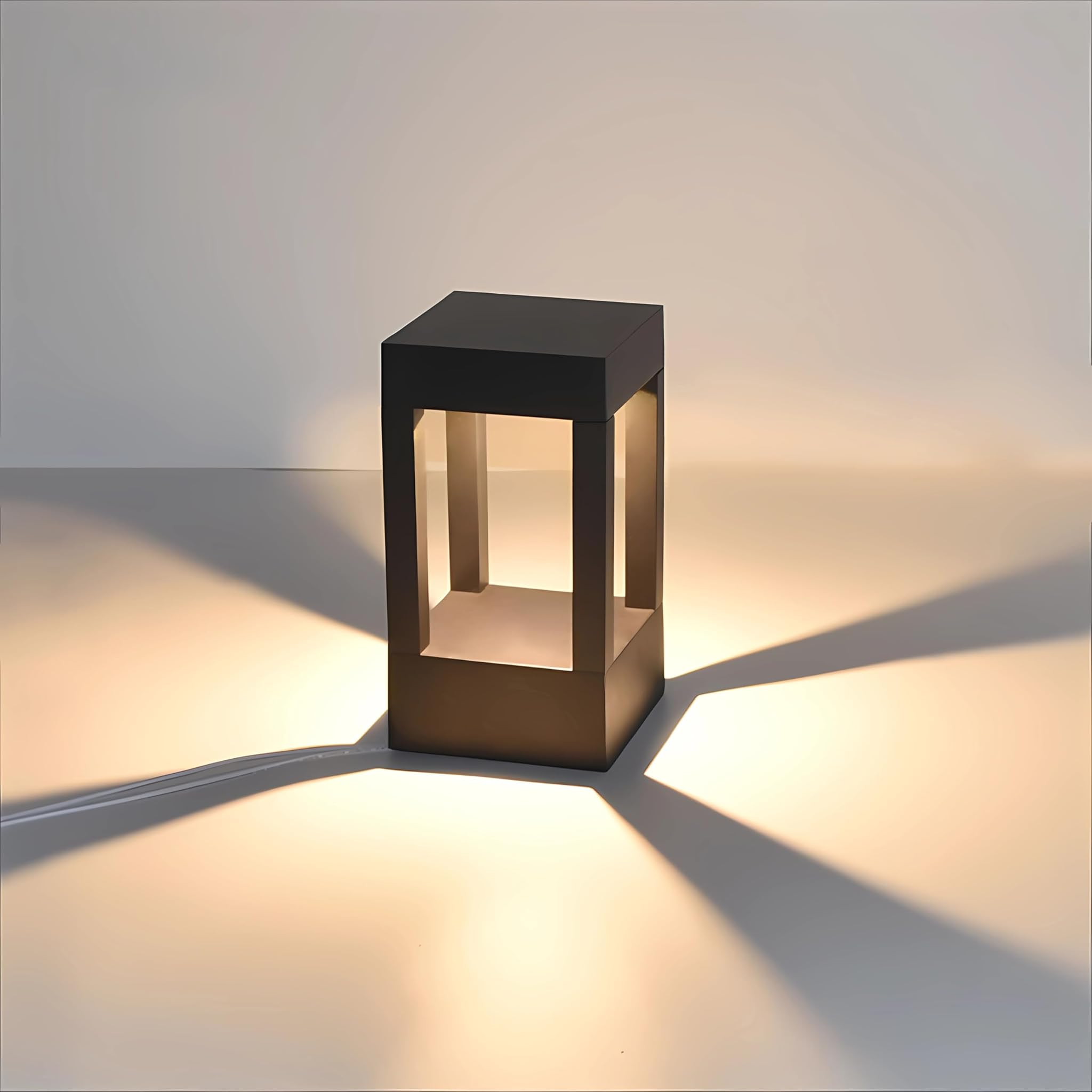 Pageone LED Lampione da Giardino Esterno Moderno 10W, Nero