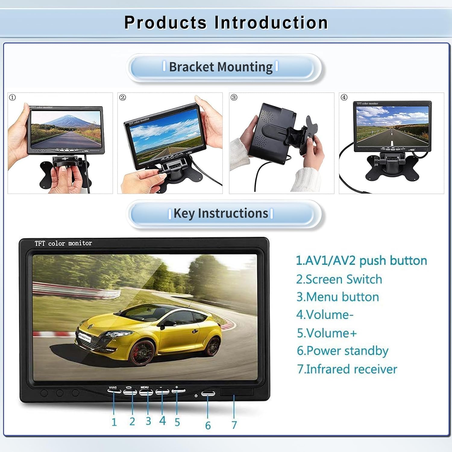 Telecamera Retromarcia e Monitor LCD 7 Pollici - immagine 5