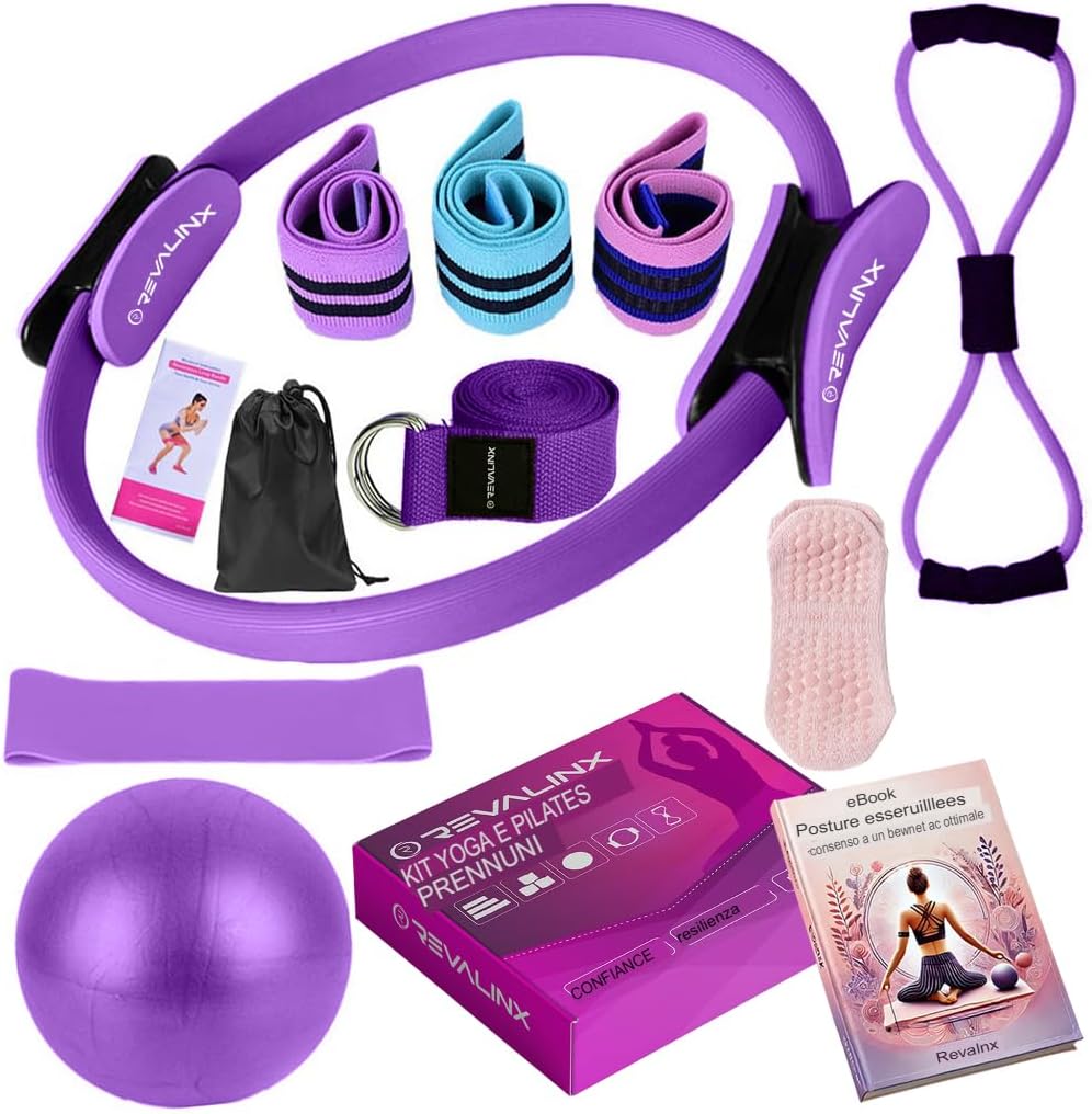 Set Yoga e Pilates 8 Pezzi, Verde e Rosa - immagine 1