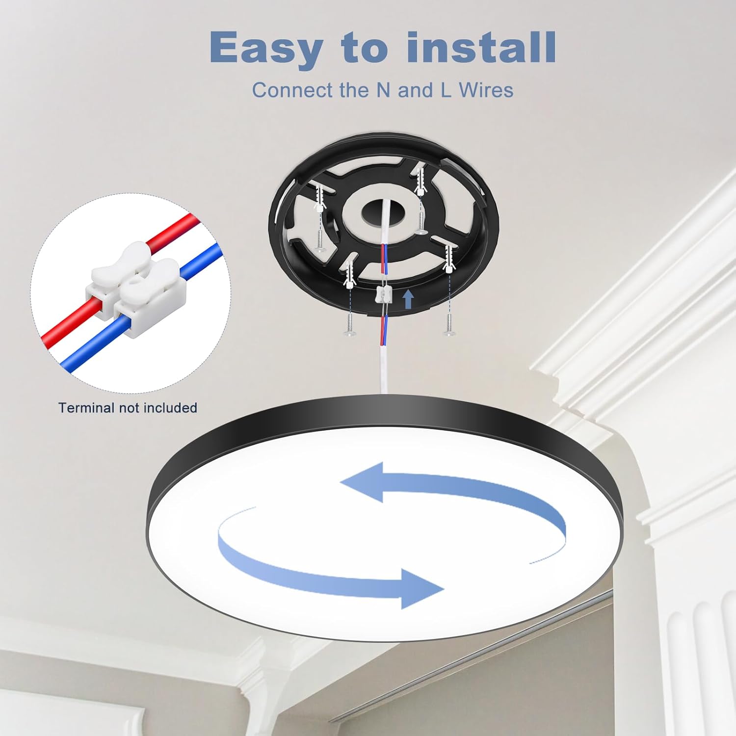 Plafoniera LED Soffitto Dimmerabile 24W con Telecomando - immagine 6