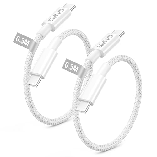 Cavo USB-C 60W Ricarica Rapida [0.3M 2Pezzi]