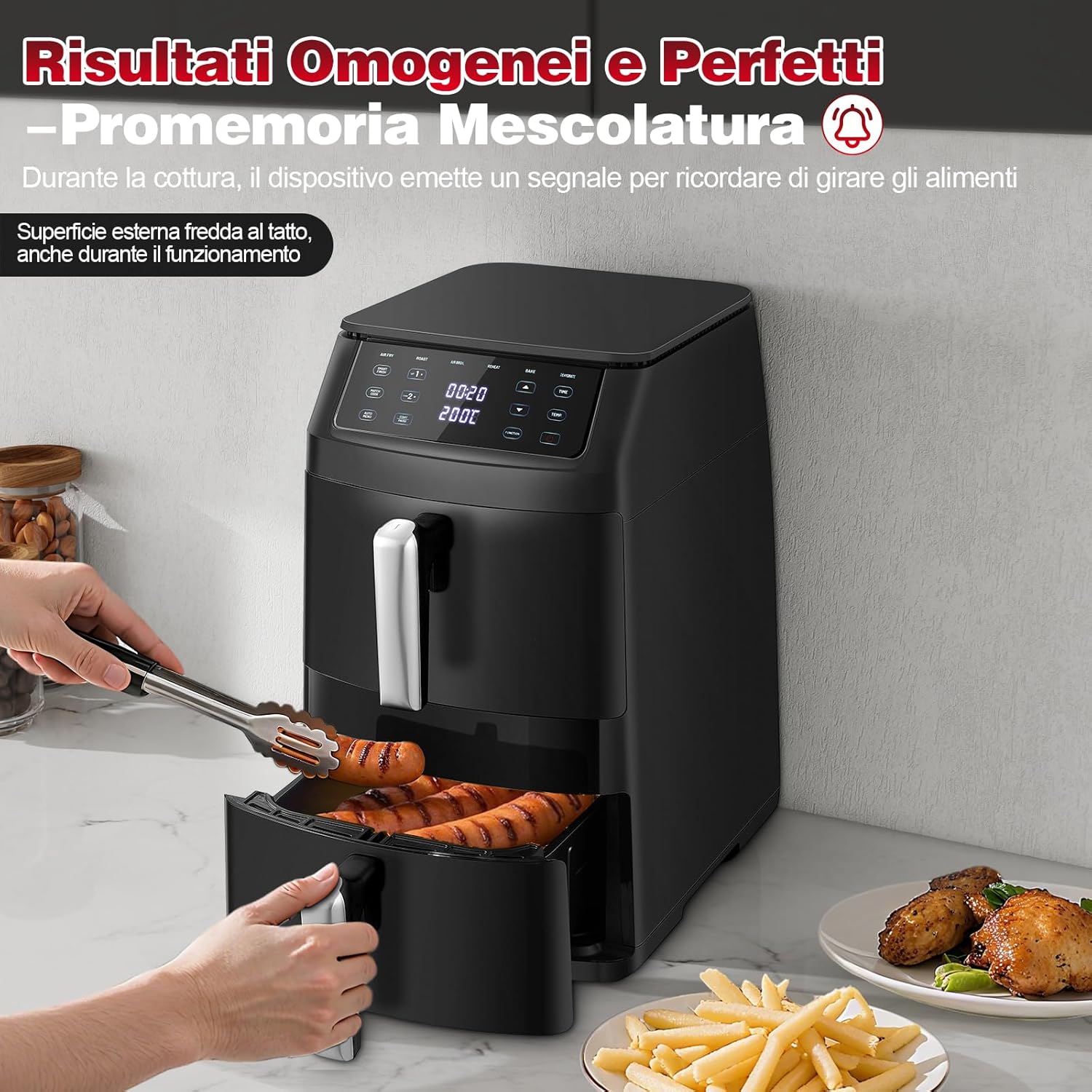 TopStrong Friggitrice ad Aria Doppio Cestello 11L, 2500W - immagine 7