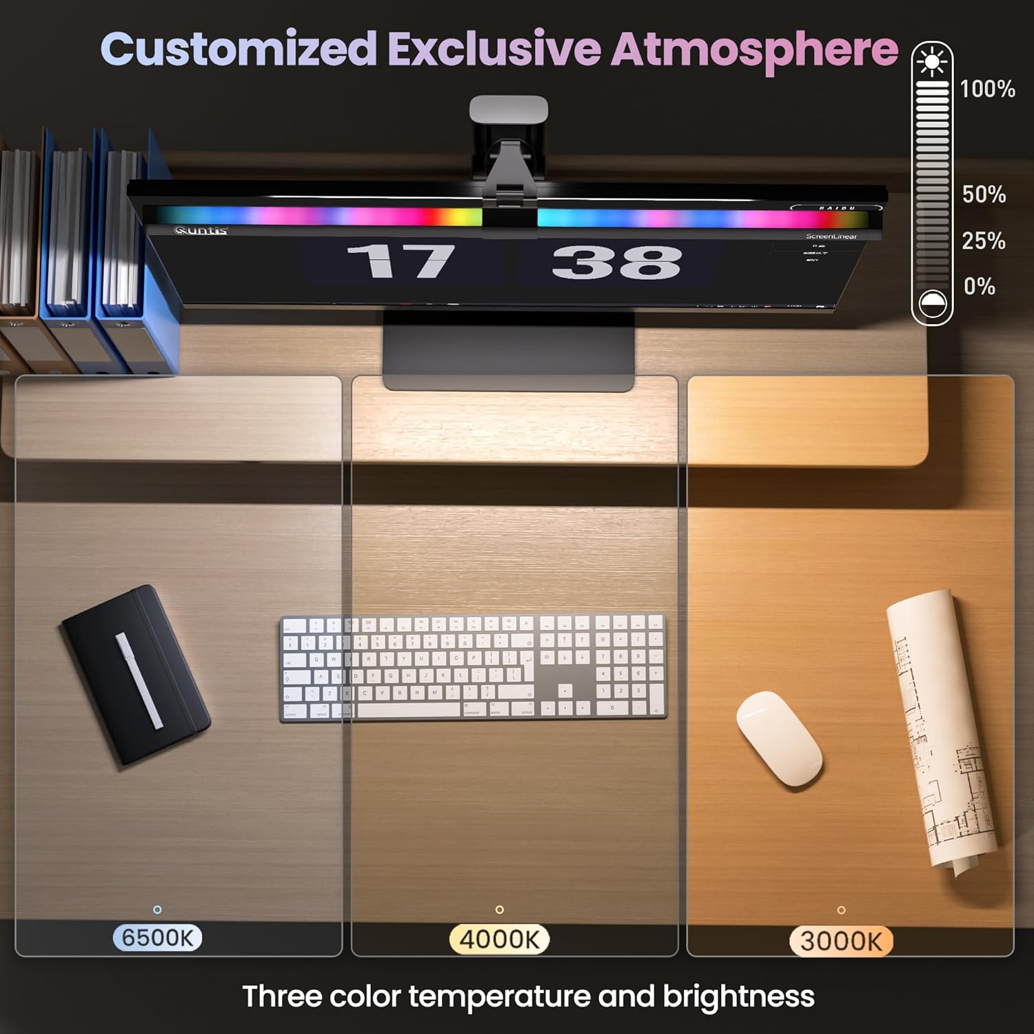 Quntis 51CM LED Lampada Schermo PC RGB Multicolore - immagine 5