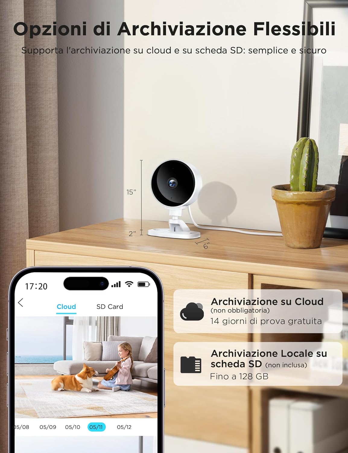 Wolfang Telecamera di Sicurezza Interna HD 1080p - immagine 4