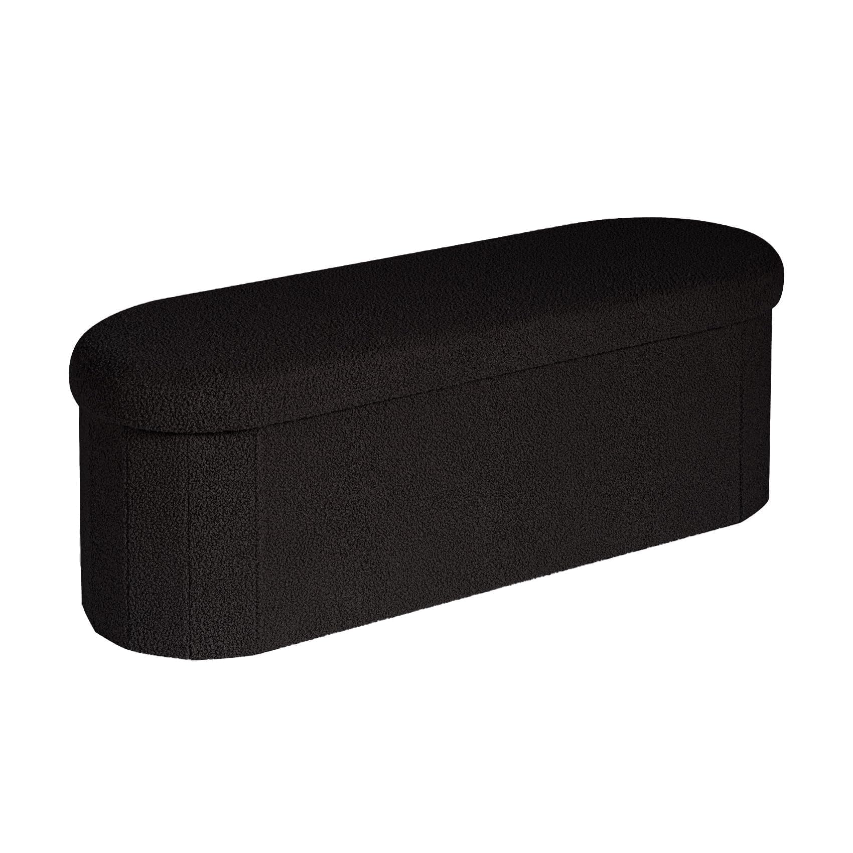 Pinplus Pouf Contenitore Pieghevole 110x38x38cm, Nero