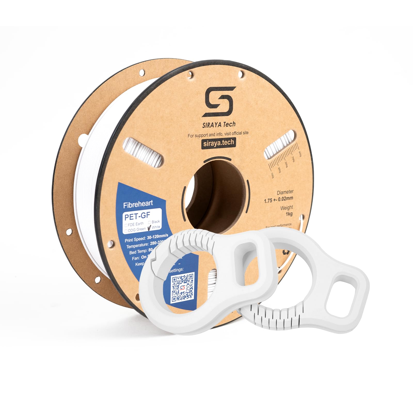 Siraya Tech Fibreheart PET-GF Filamento Stampa 3D, Bianco