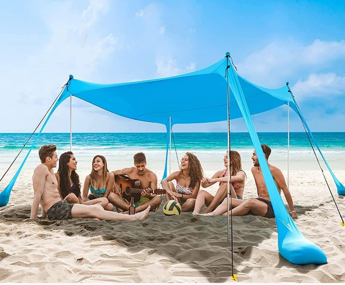 Floving Tendalino Parasole da Spiaggia 10x10 FT, Blu-XL