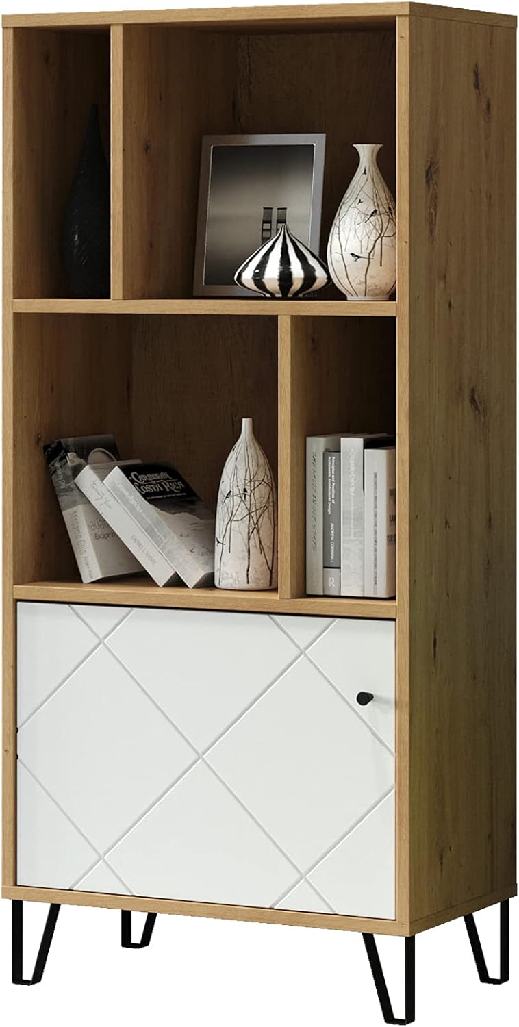 trendteam smart living Mensola Artisan in rovere bianco opaco, 63 x 136 x 40 cm