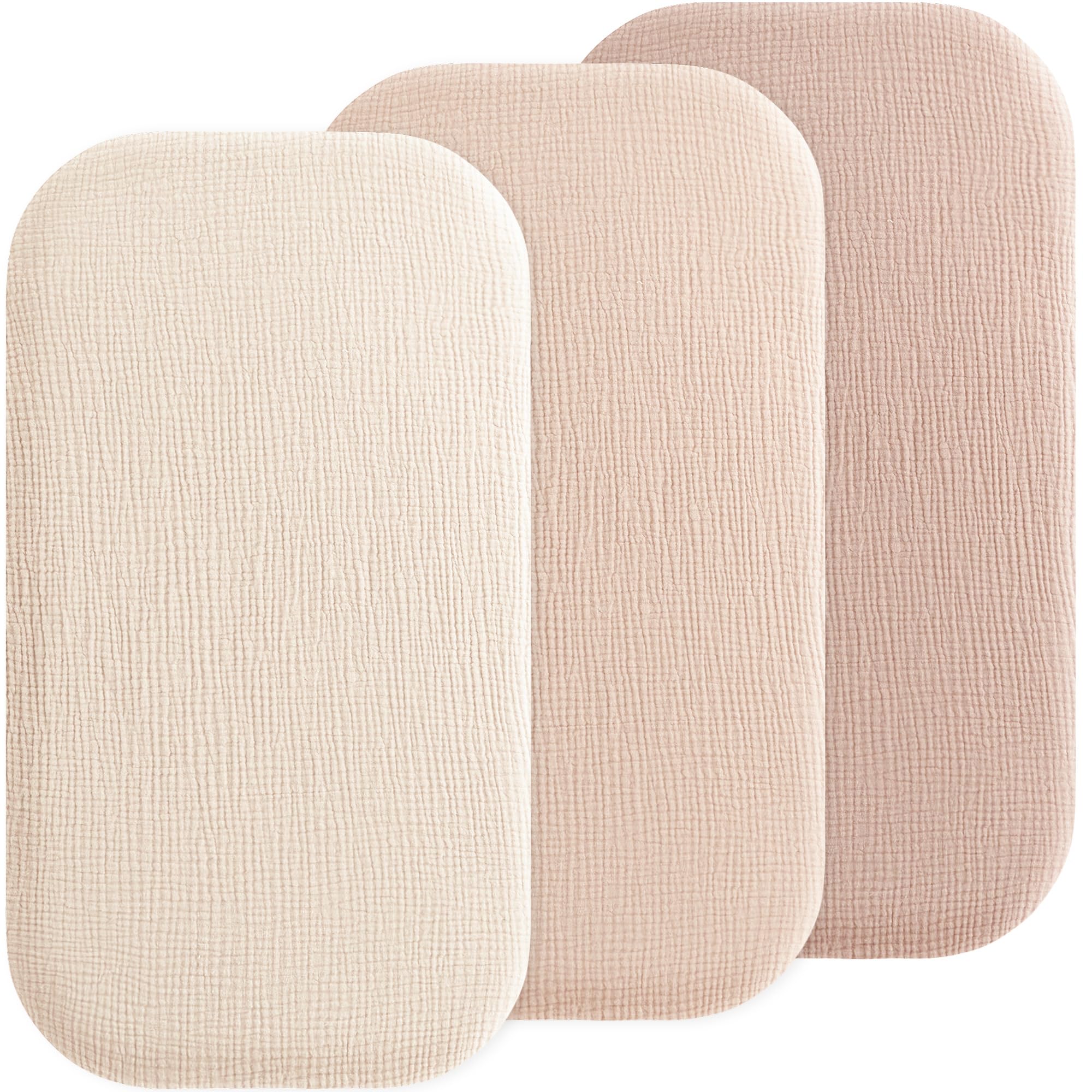 Susurration Set 3 Lenzuola Mussola 83x43cm, Crema Sabbia