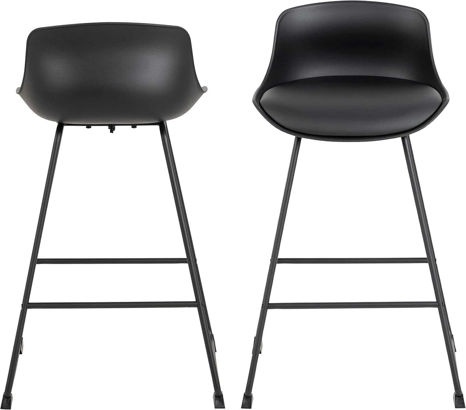 Ac Design Furniture Tille Sgabello Imbottito, Nero - immagine 3