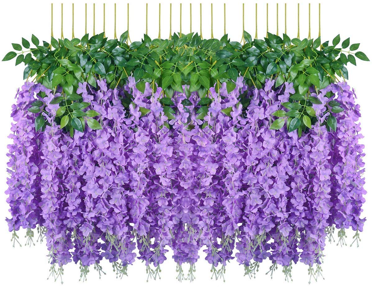Ghirlande di Glicine Artificiali 24pz, Viola