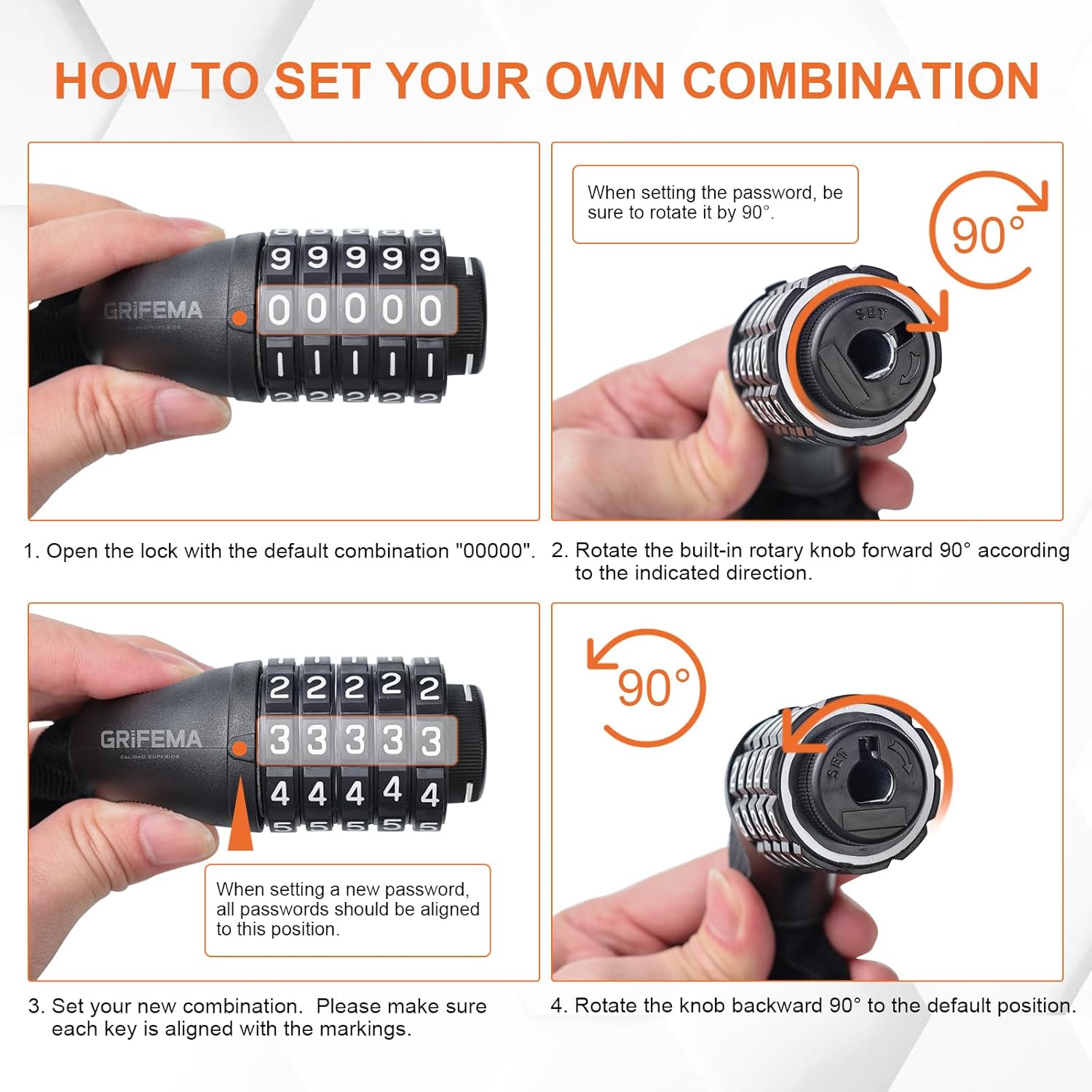 Grifema GAK1201-9 Lucchetto Antifurto a Catena 90 cm, Nero - immagine 6