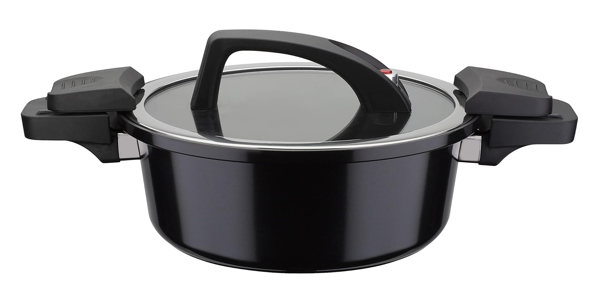 Gsw Energies Pentola con Coperchio in Vetro 24cm/4L, Nero