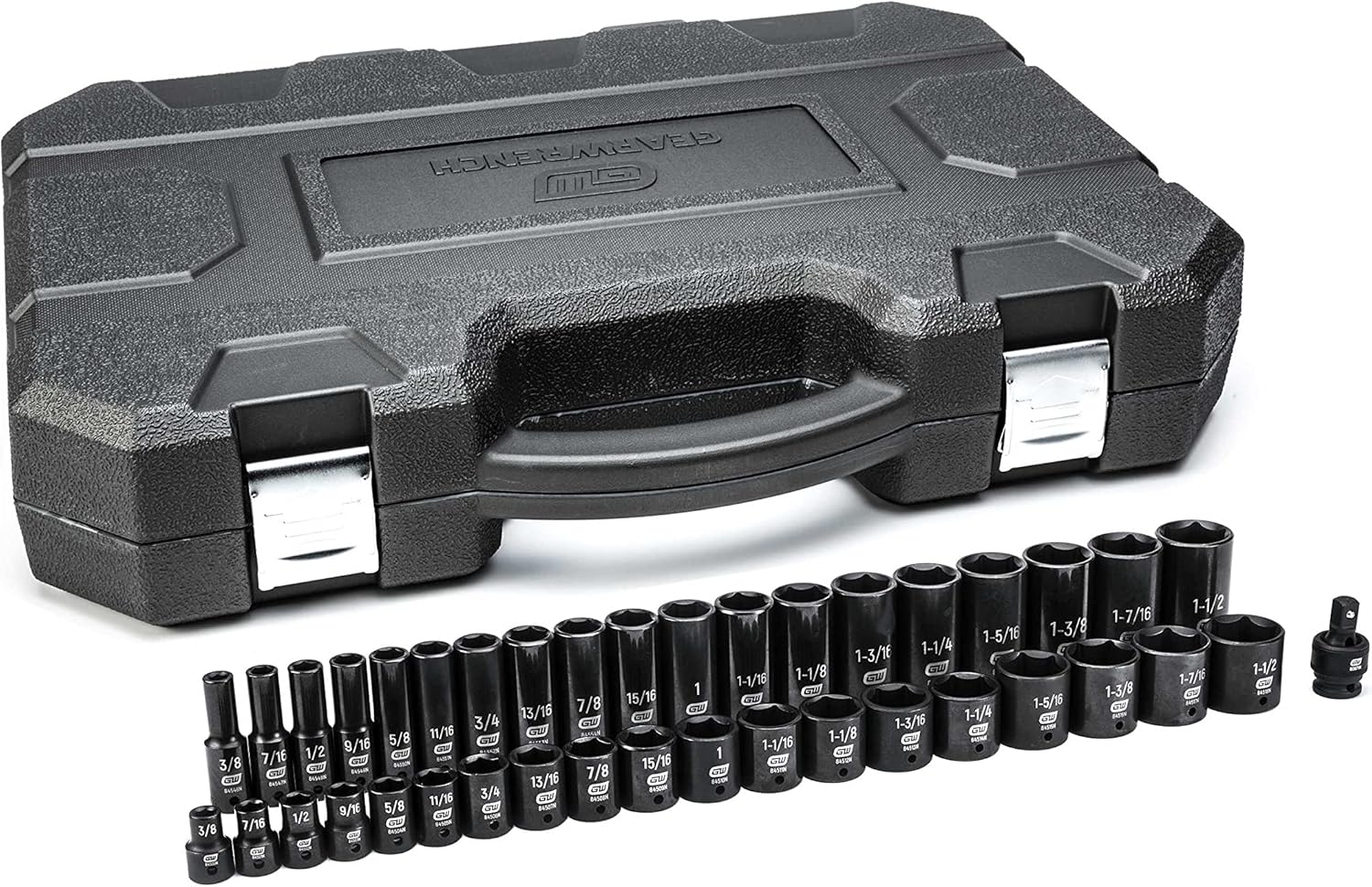 Gearwrench Set Bussole Impatto 39 pz 1/2" Drive SAE, Nero - immagine 1