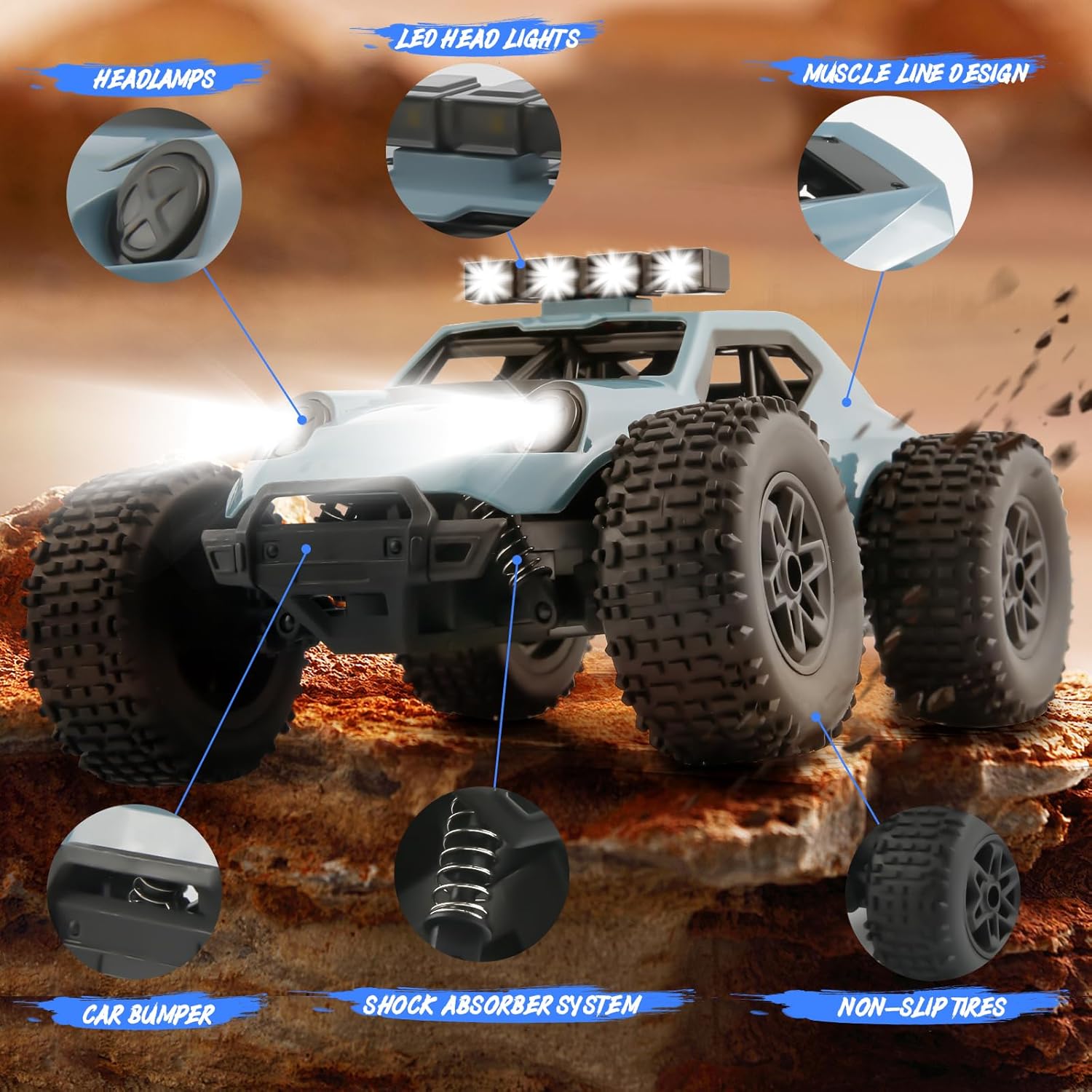 Comius Sharp Macchina Telecomandata 1/20 25km/H, Blu - immagine 3