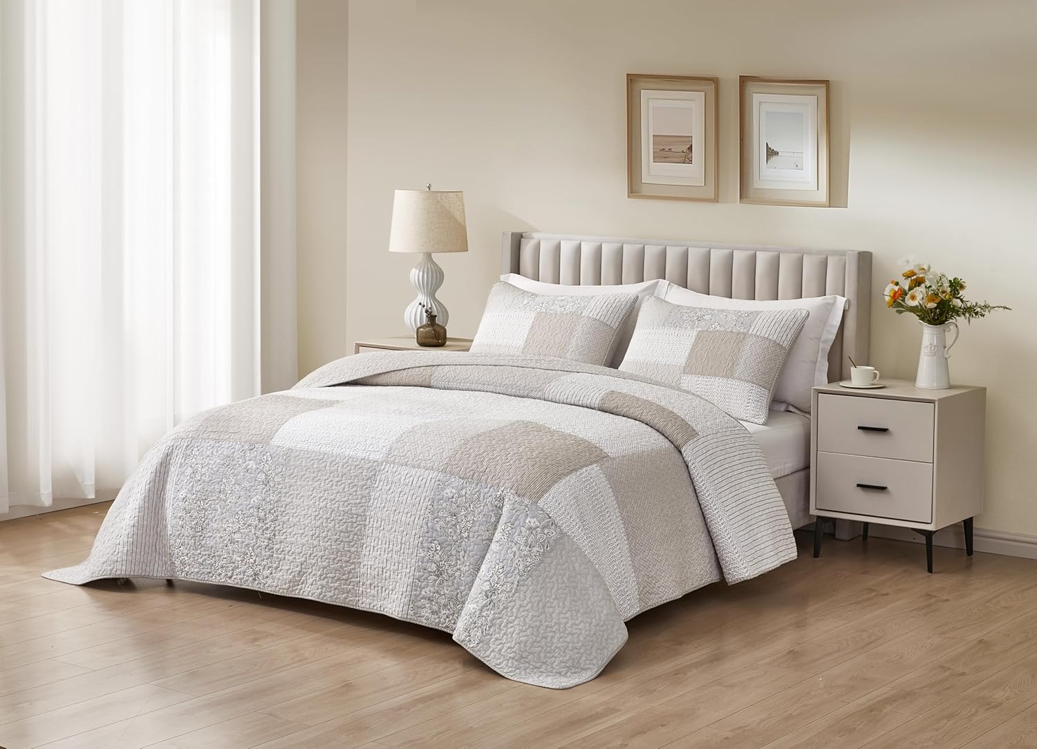 Chezmoi Collection Quinn - Trapunta Patchwork 3 Pezzi - immagine 2