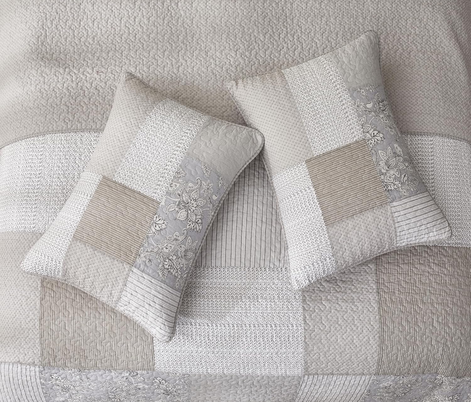 Chezmoi Collection Quinn - Trapunta Patchwork 3 Pezzi - immagine 6