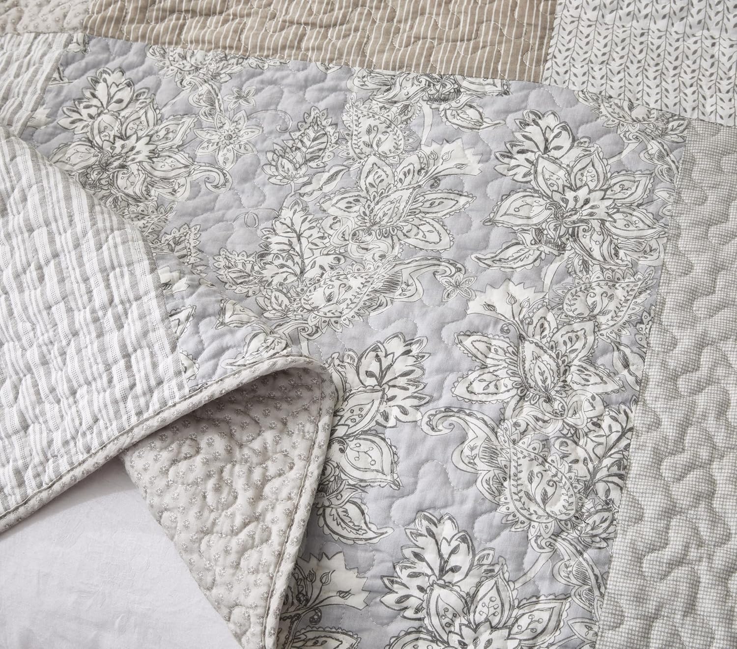 Chezmoi Collection Quinn - Trapunta Patchwork 3 Pezzi - immagine 7