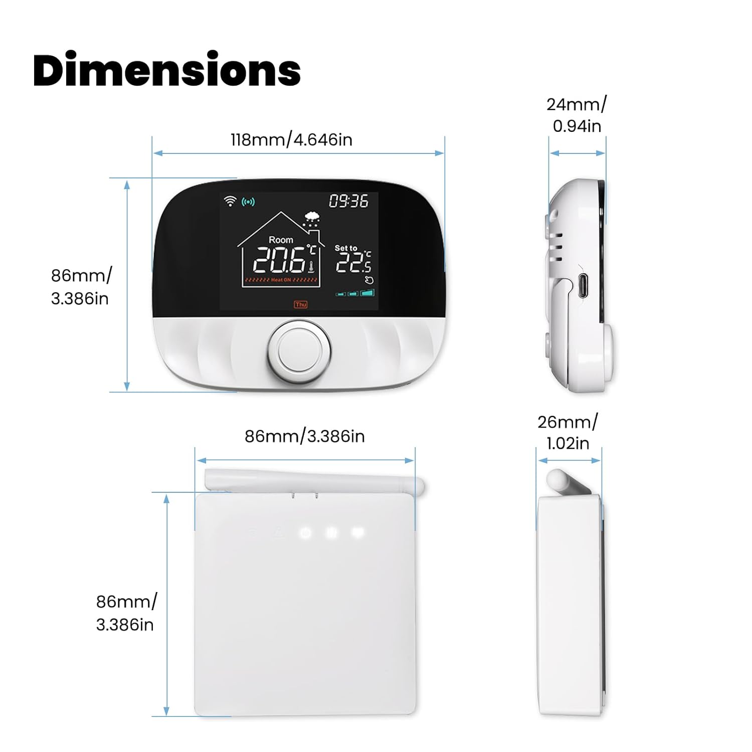 Termostato Wireless RF Digitale Settimanale Touch - immagine 4