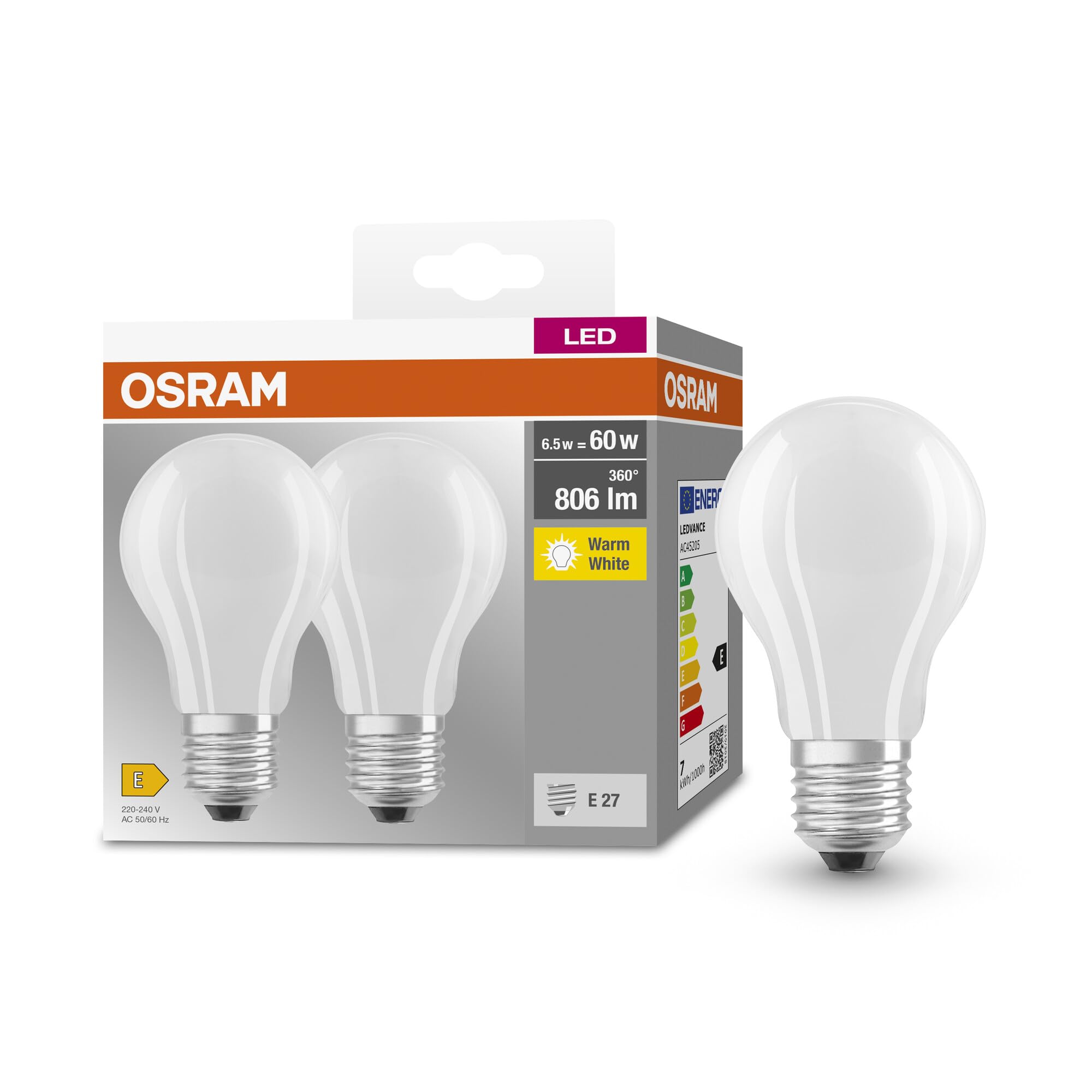 Osram Lampada LED BASE CLASSIC A GLFR 60 E27 Doppia