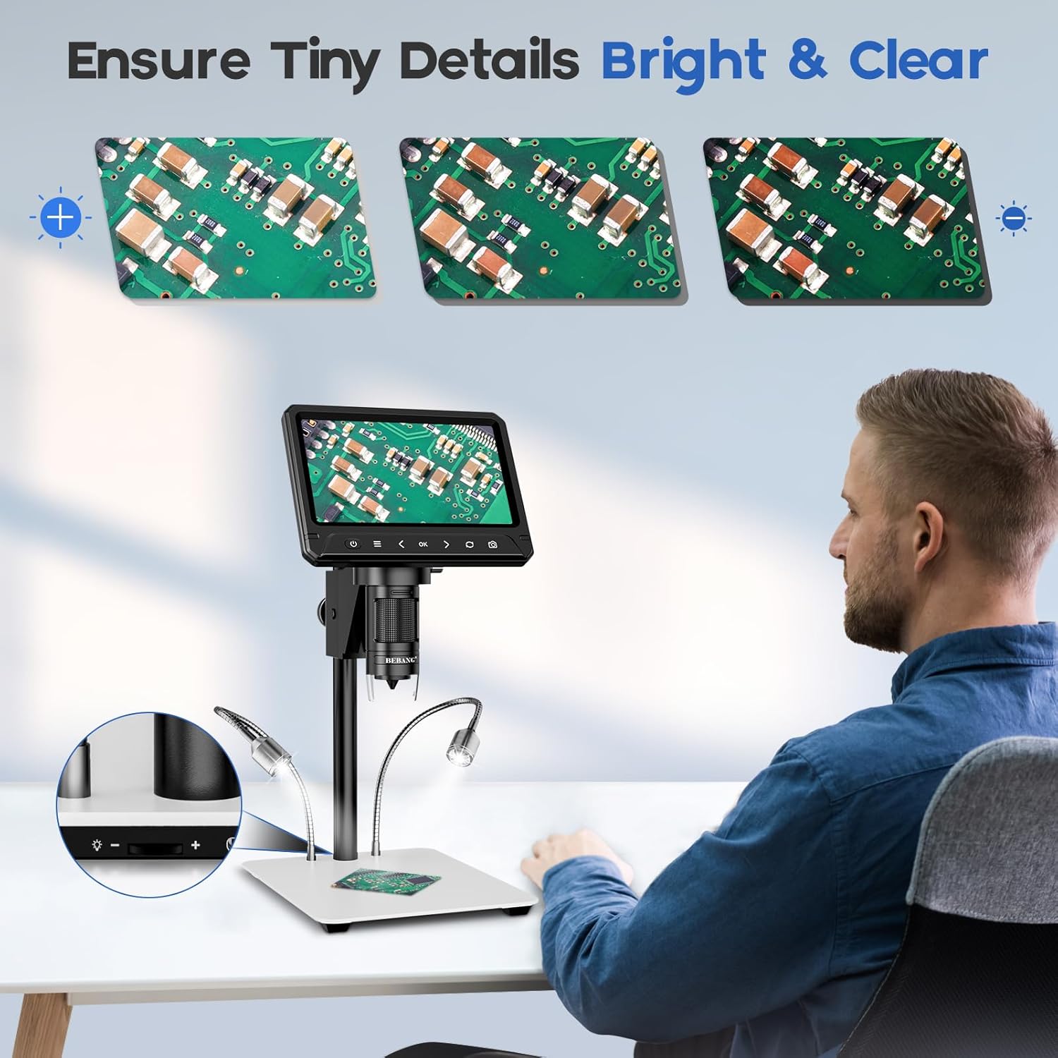 Bebang Microscopio Digitale 7” 1200x 12MP - immagine 7
