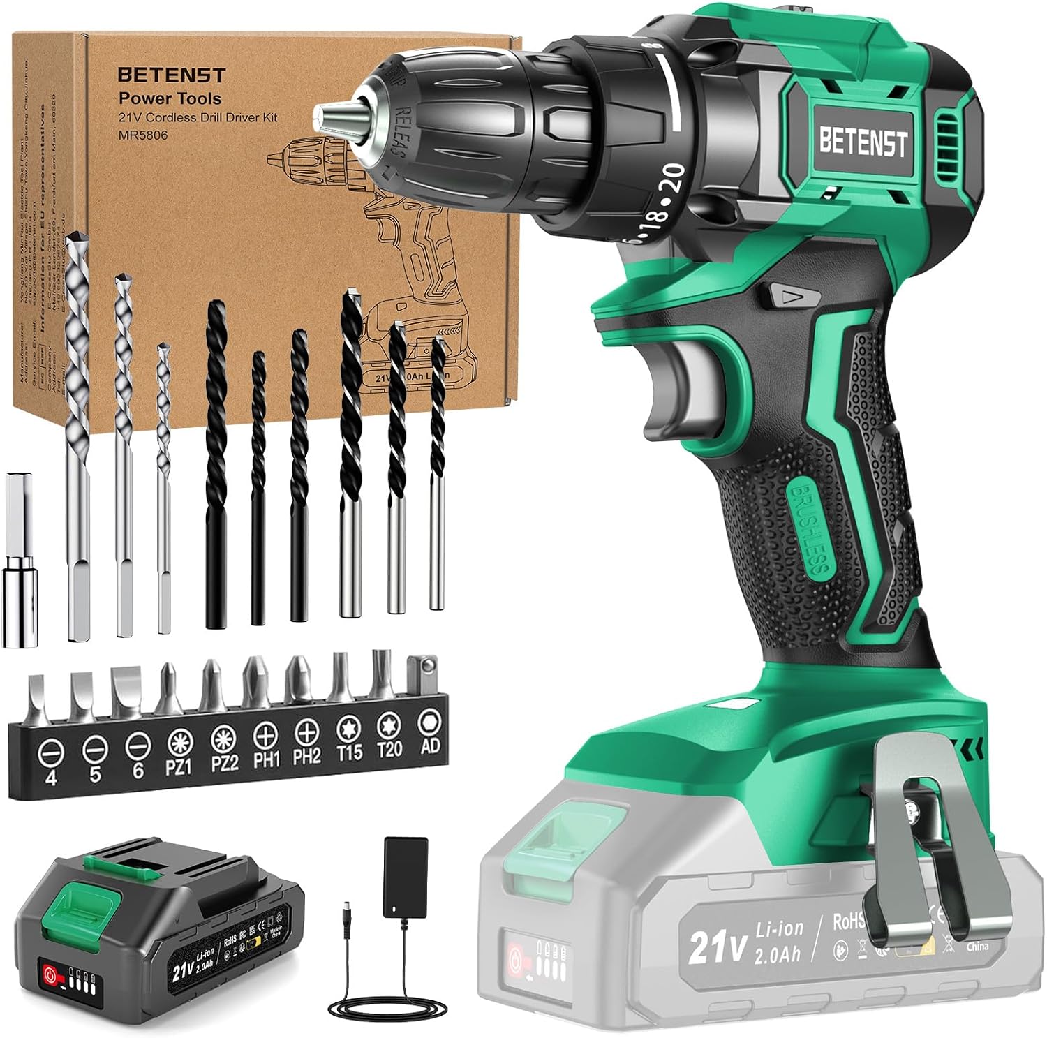 Betenst Trapano Avvitatore Batteria Brushless 21V - immagine 1