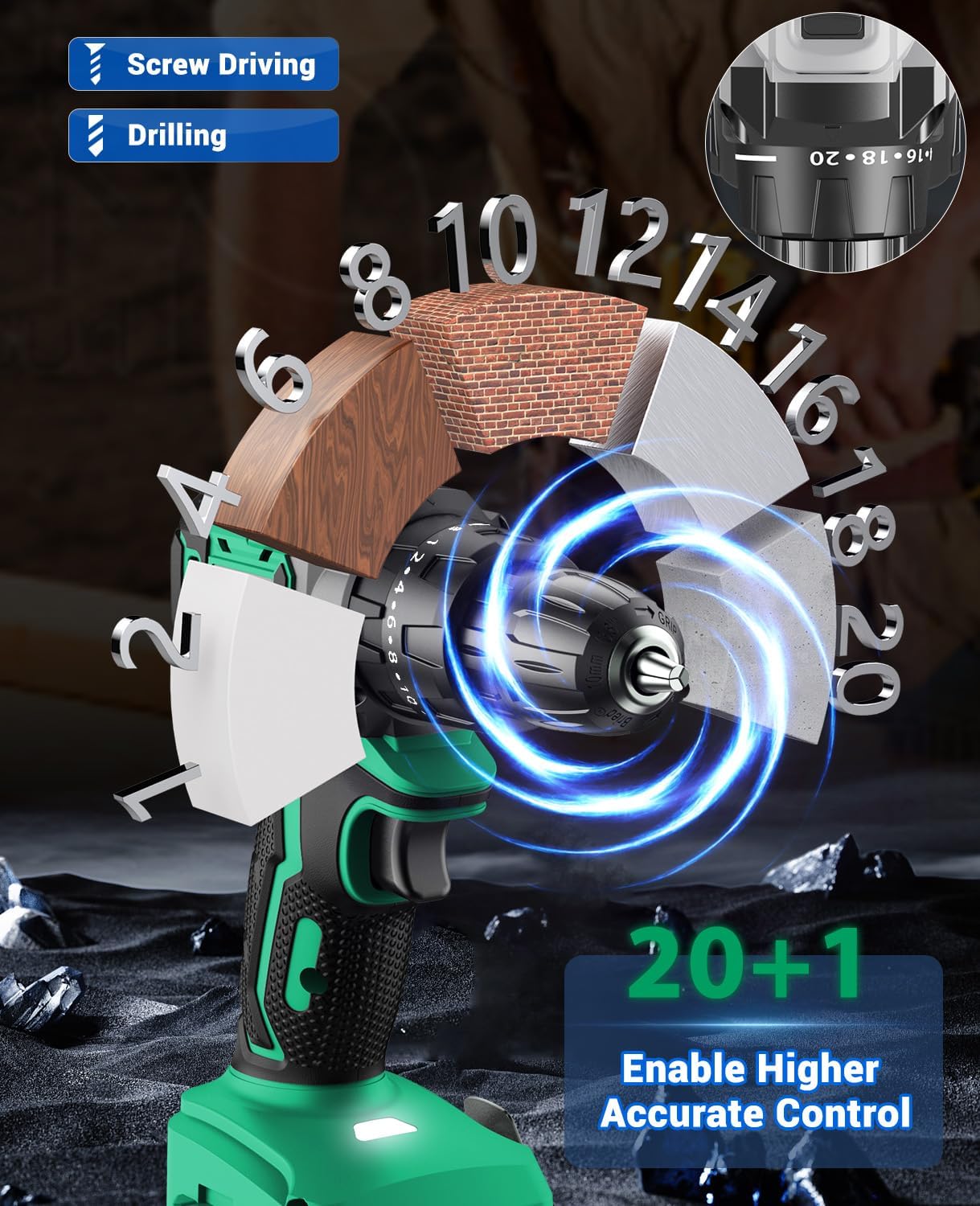 Betenst Trapano Avvitatore Batteria Brushless 21V - immagine 2