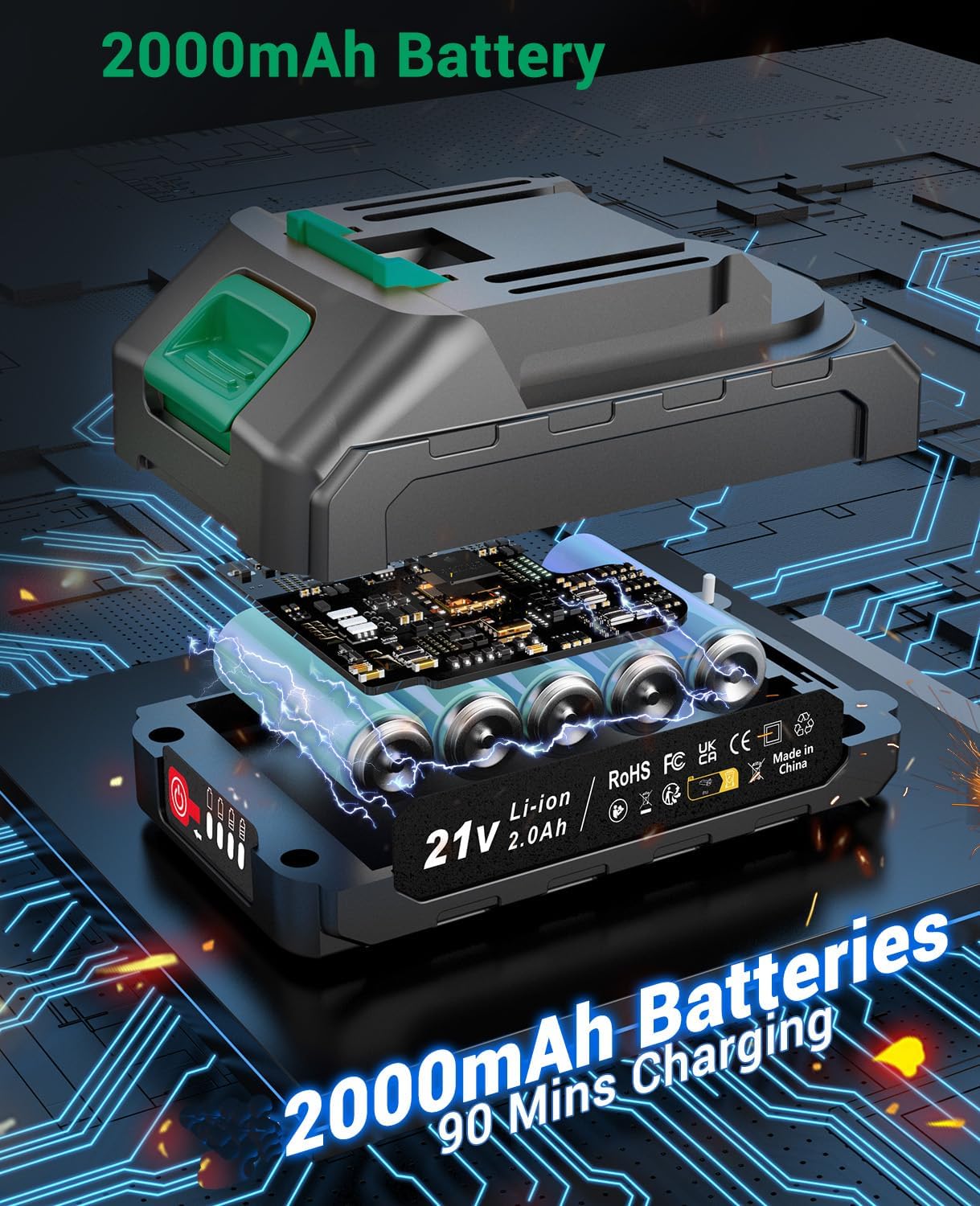 Betenst Trapano Avvitatore Batteria Brushless 21V - immagine 4