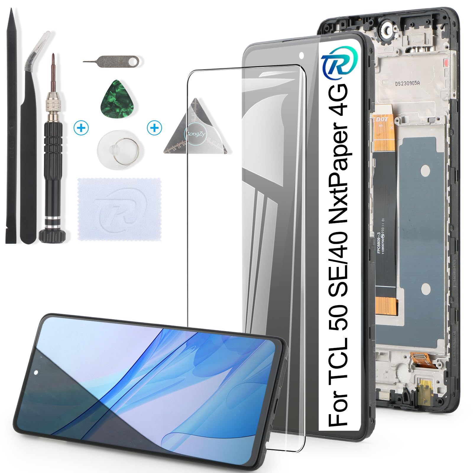 Schermo LCD per TCL 50 SE Display Sostituzione, Nero