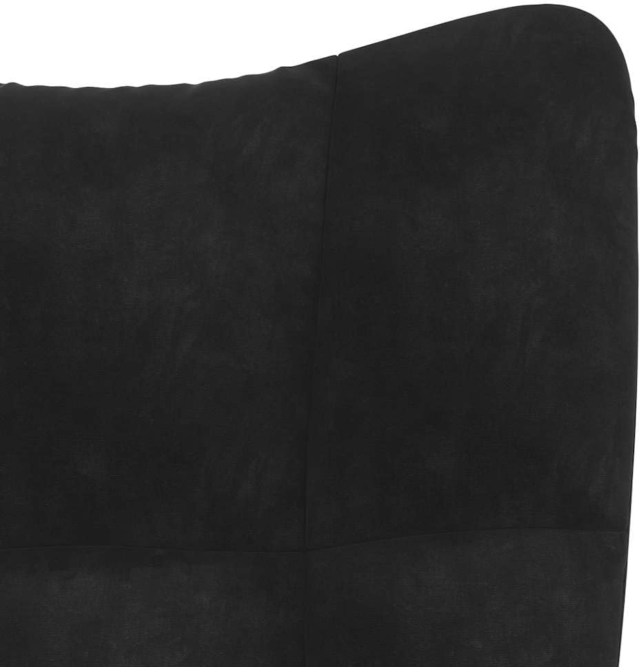 vidaXL Sedia Relax Nera in Velluto - immagine 6