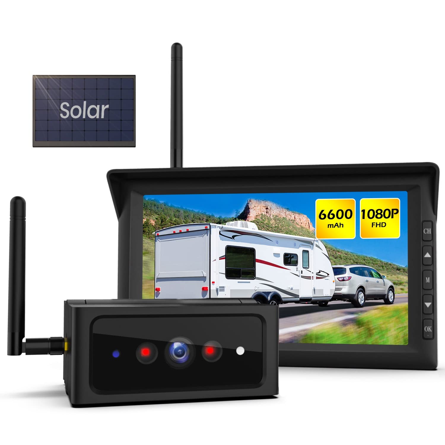 Auto-vox Telecamera Posteriore Wireless Solare 1080P | Velz