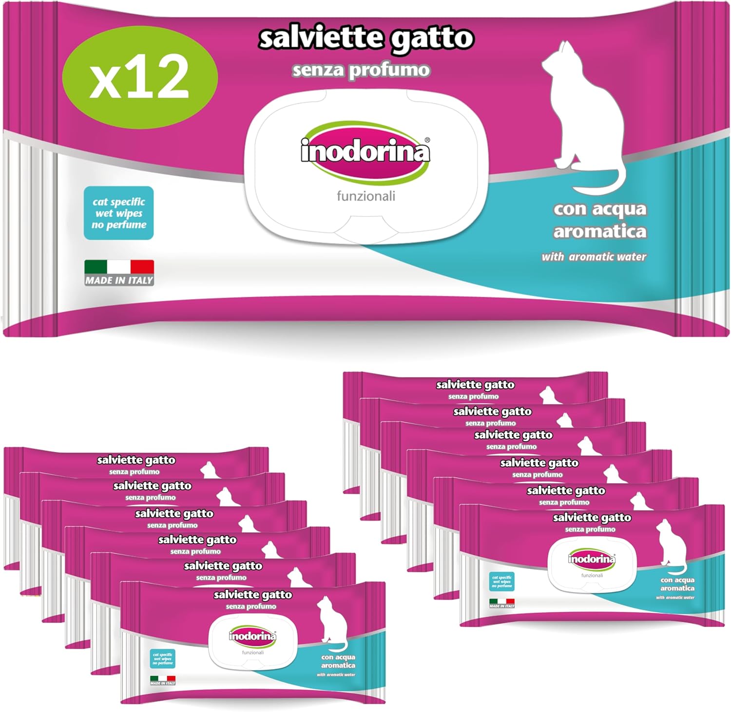Salviette Funzionali Gatto - Bundle 12 Pezzi - immagine 1