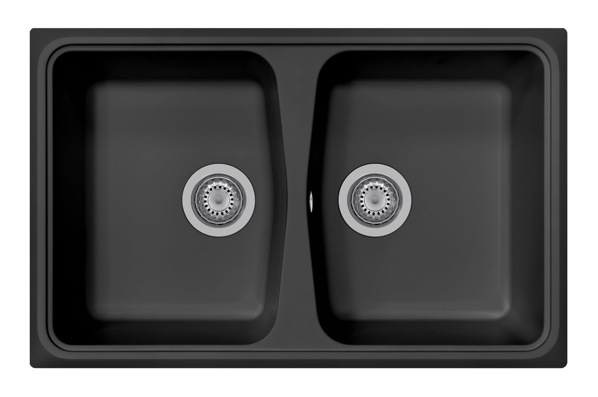 Plados Lavello in quarzo da cucina incasso SP0792 due vasche - Nero Matt