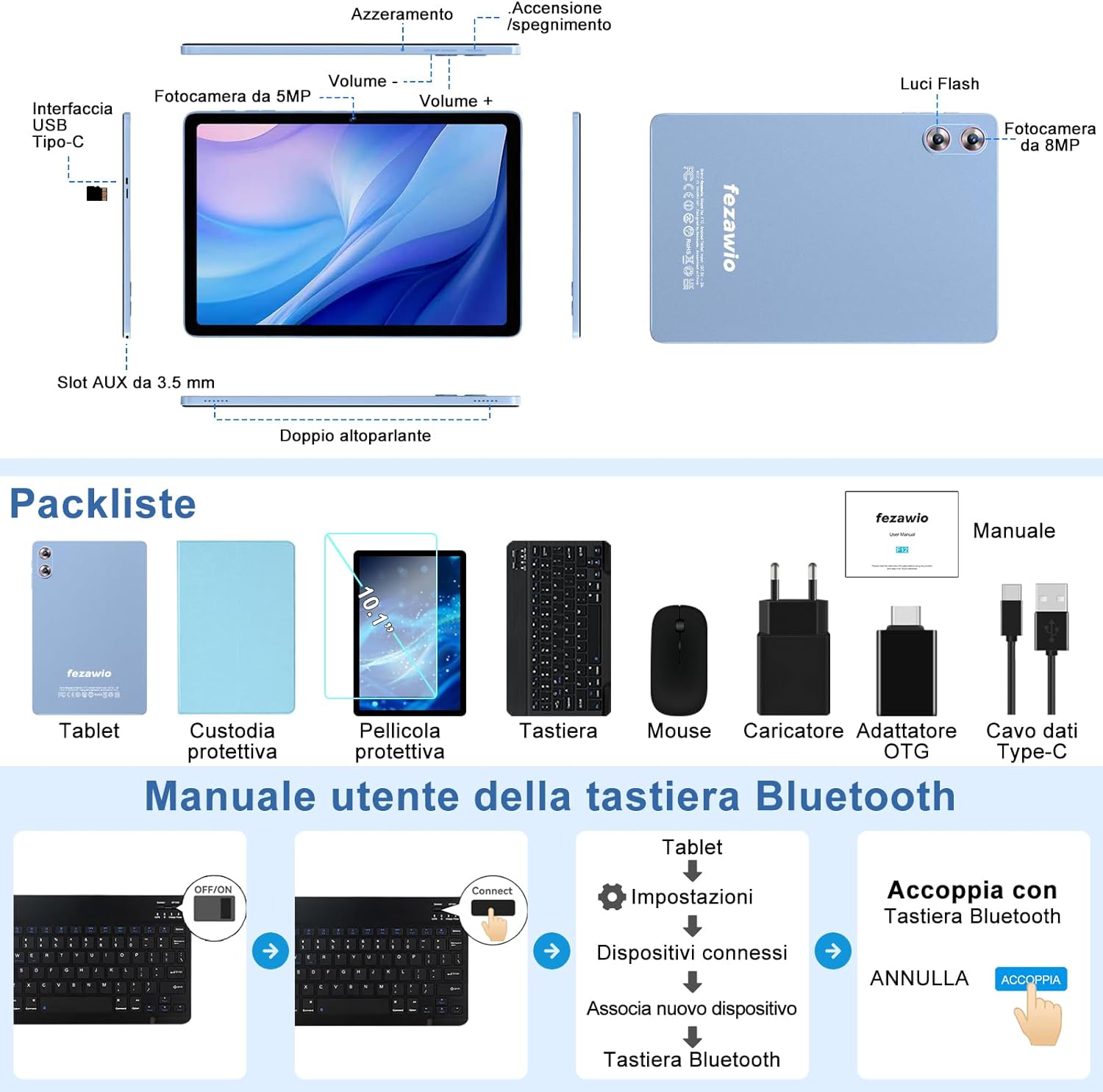 Tablet 10 pollici Android 15 con 30GB RAM + 128GB ROM - immagine 6