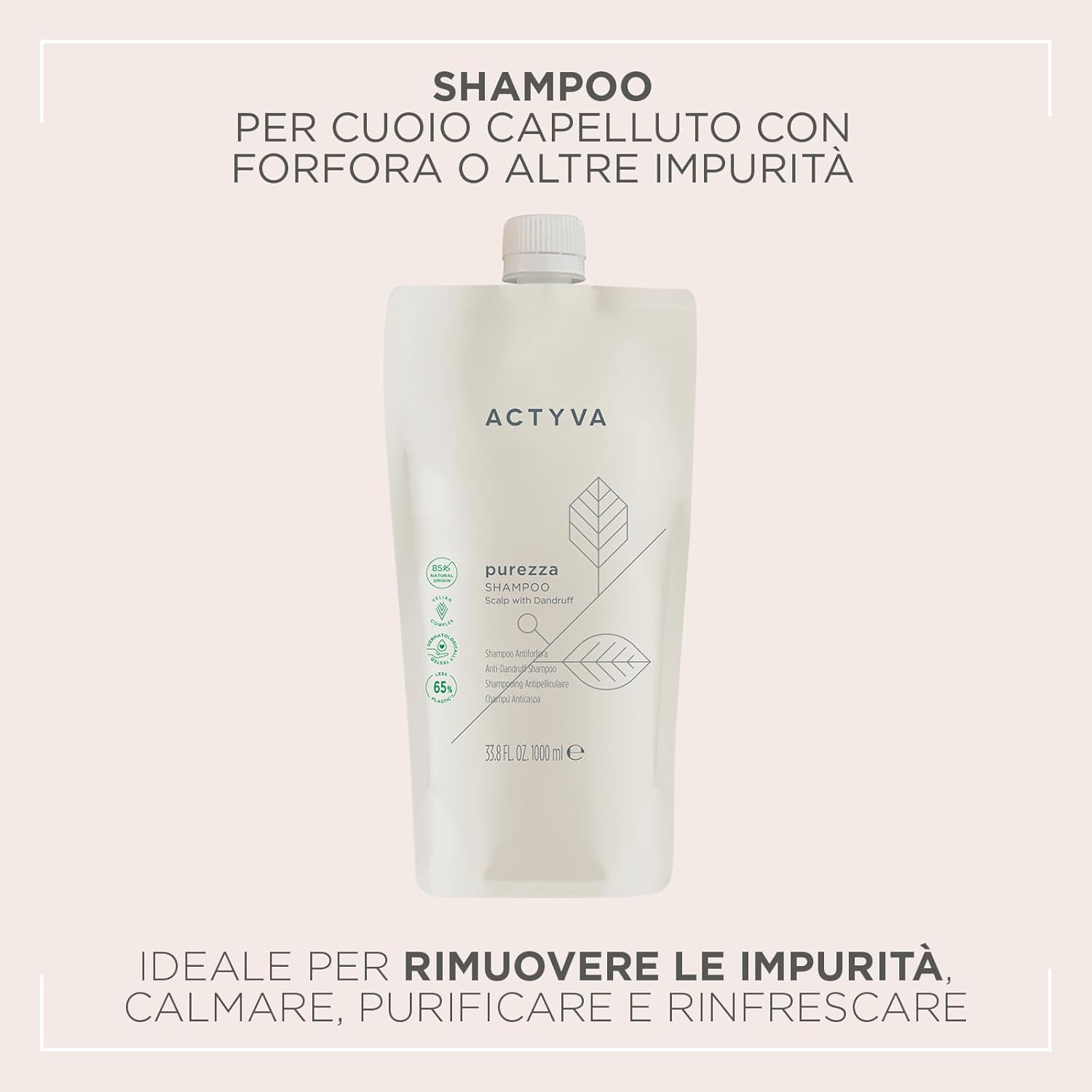 Actyva Purezza Shampoo Antiforfora 1000 ml - immagine 2