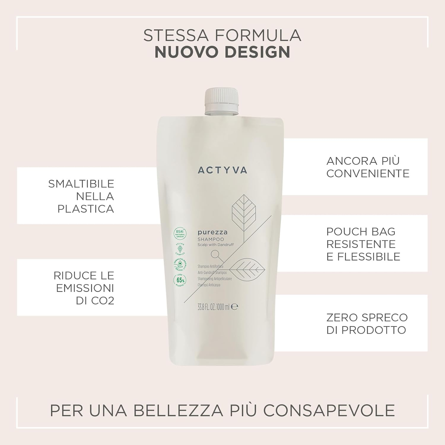 Actyva Purezza Shampoo Antiforfora 1000 ml - immagine 4