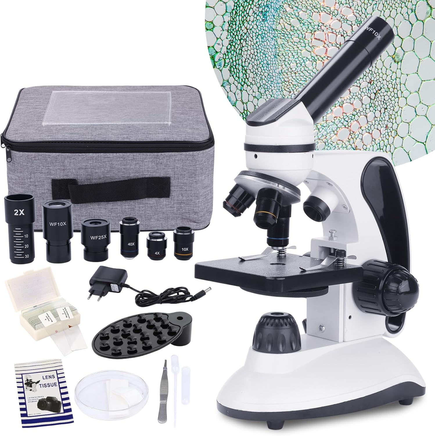 Microscopio Professionale 40X-2000X Doppia Illuminazione LED - immagine 1