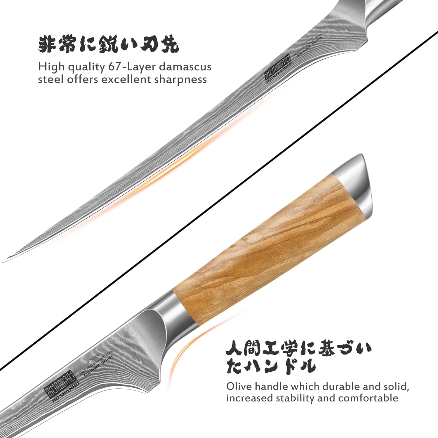 Hoshanho Coltello Disosso e Sfilettare 18cm Damasco - immagine 4