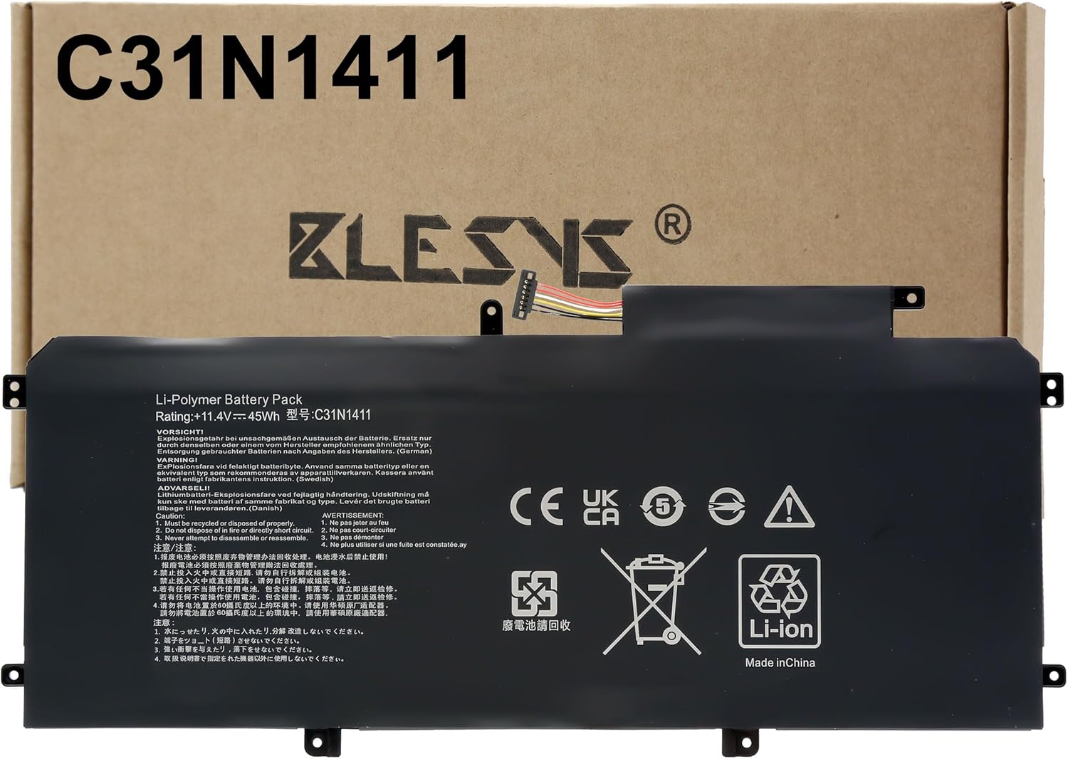Blesys C31N1411 Batteria per ASUS Zenbook UX305 - immagine 1