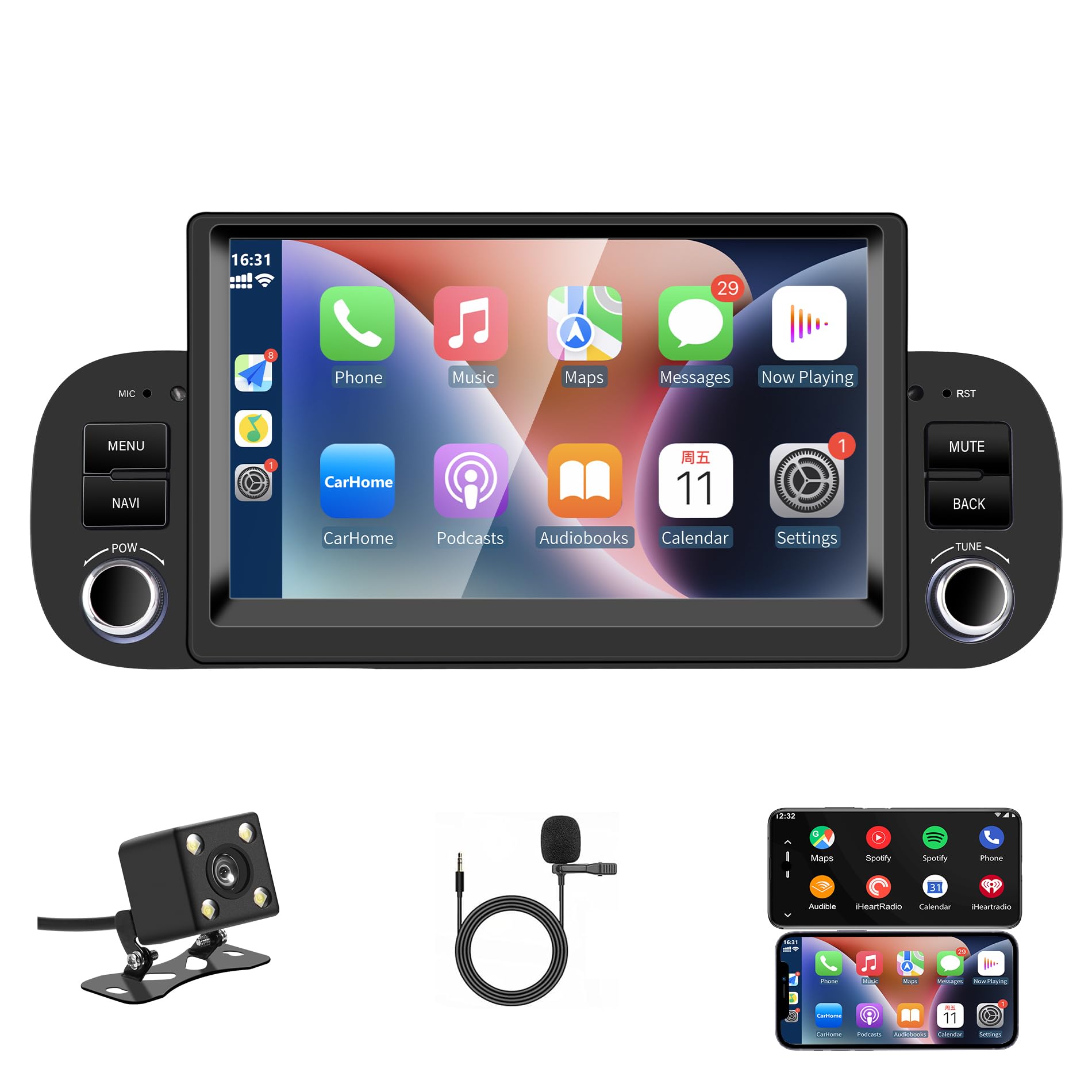 Autoradio per Fiat Panda 2013-2020 con CarPlay Wireless