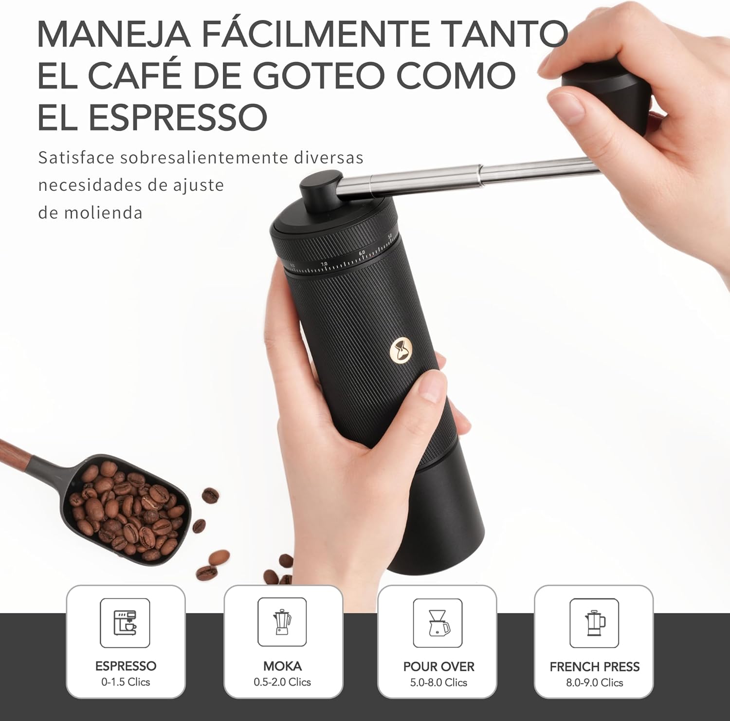 Timemore Macinacaffè Manuale S3, Nero - immagine 5