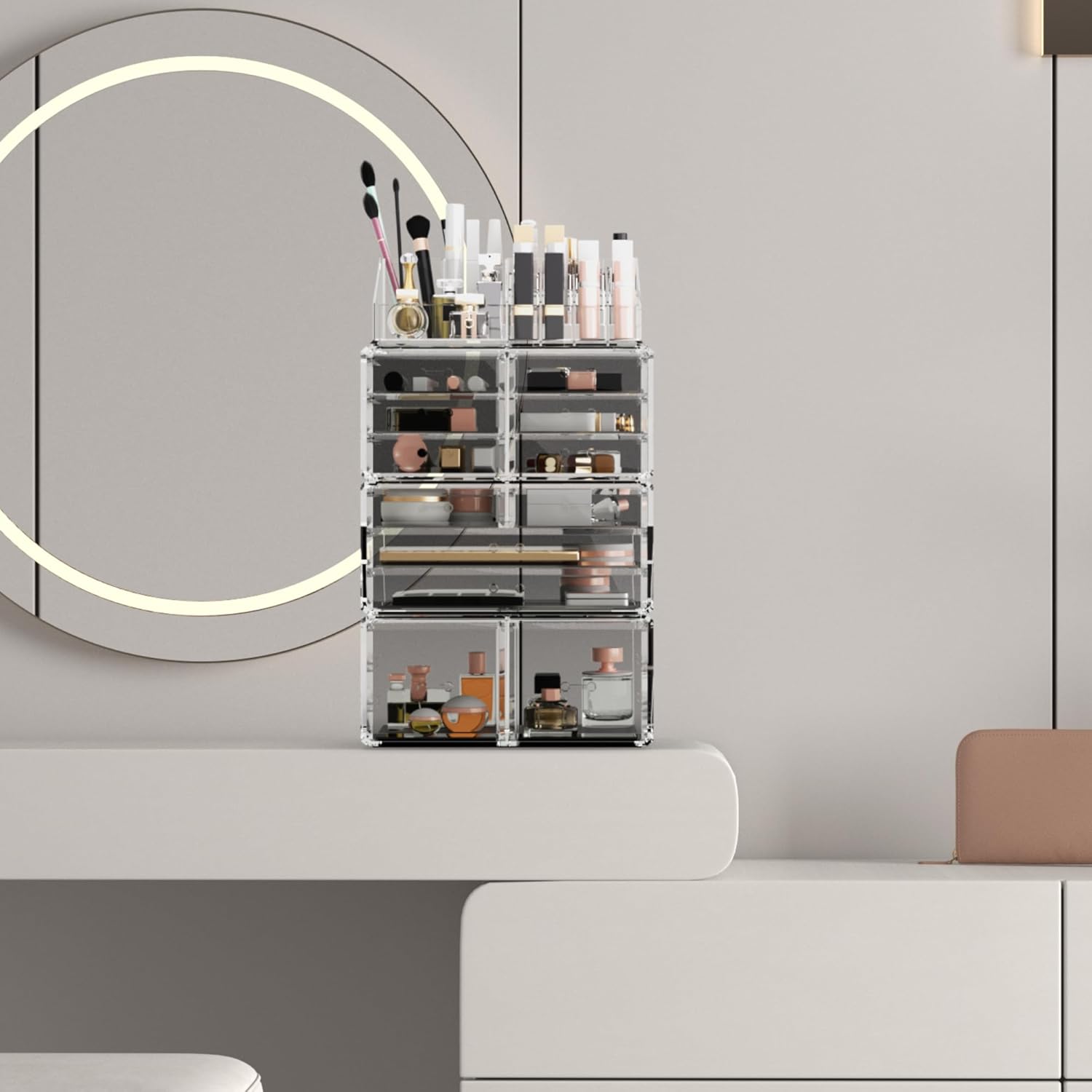 Readaeer Porta Trucchi Organizer 4 Piani Impilabili - immagine 2