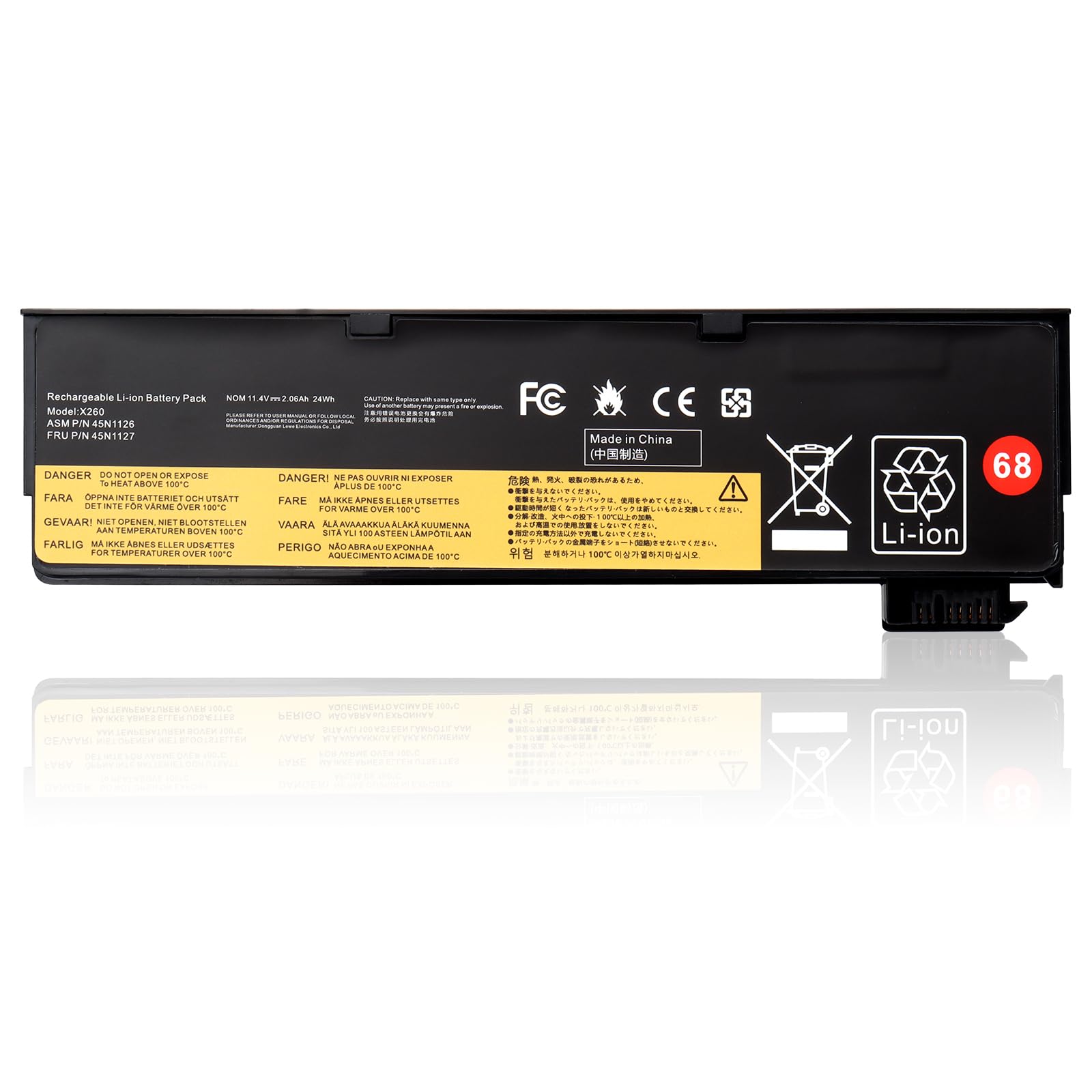 68 45N1127 Batteria 0C52861 45N1124 45N1125 45N1126 45N1134 45N1775, per Lenovo ThinkPad X240 X240S X250 X260 X270 T440 T440S T450 T450S T460 T460P T470P T550 T560 W550 L450 L460 24Wh