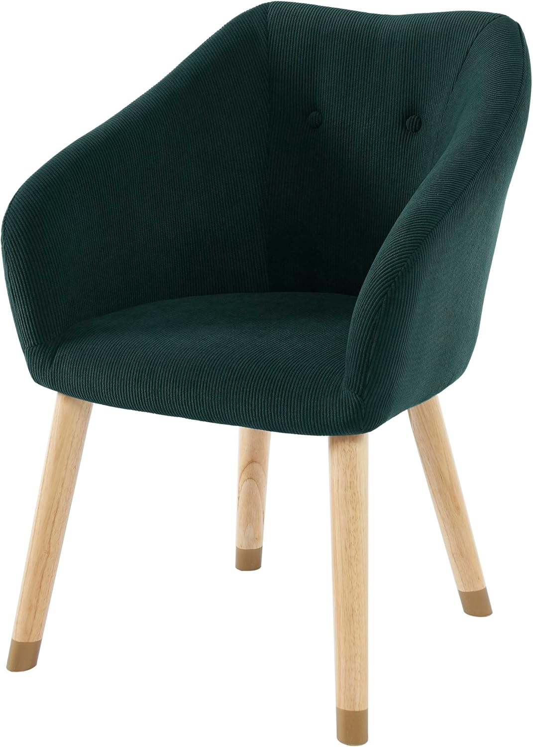 BAÏTA Poltrona Hilda in Velluto a coste Verde con base Legno e oro