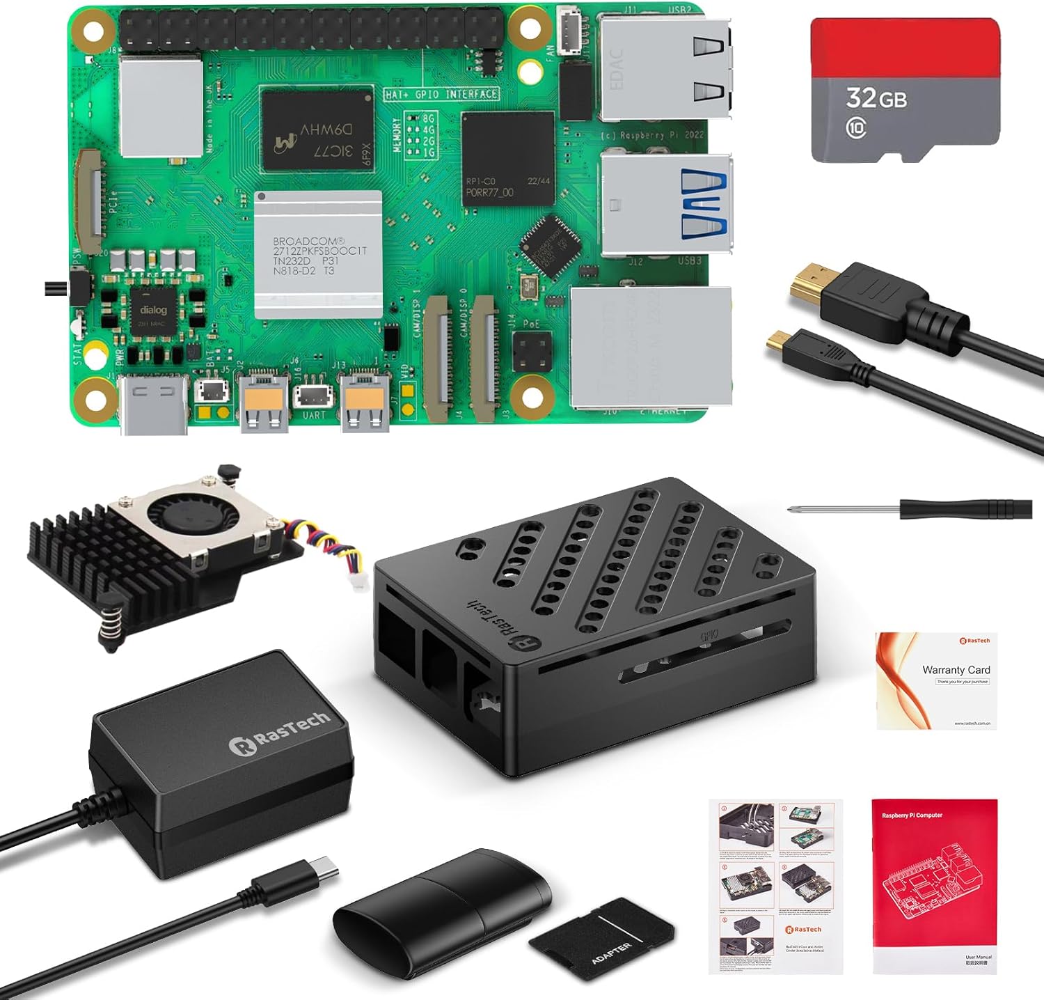 RasTech Raspberry Pi 5 8GB Starter Kit con 32GB Carta - immagine 1