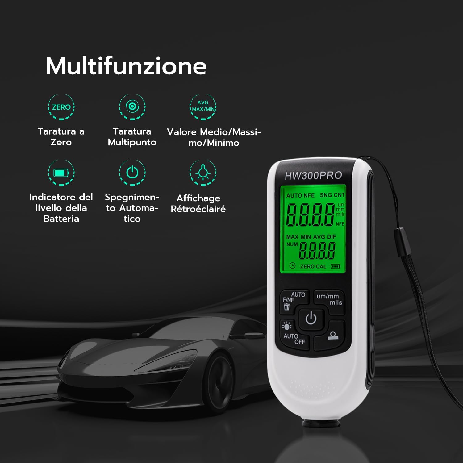 Mcbazel Spessimetro Vernice Digitale 0-2000 um - immagine 2