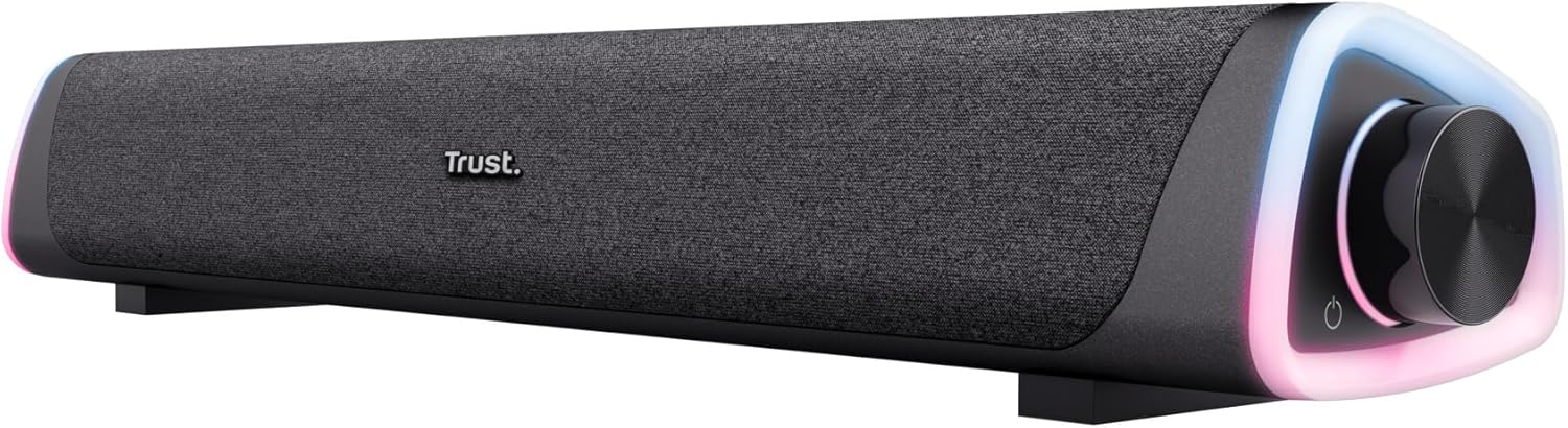 Trust Liro Soundbar PC 12W con LED RGB, Nero - immagine 1