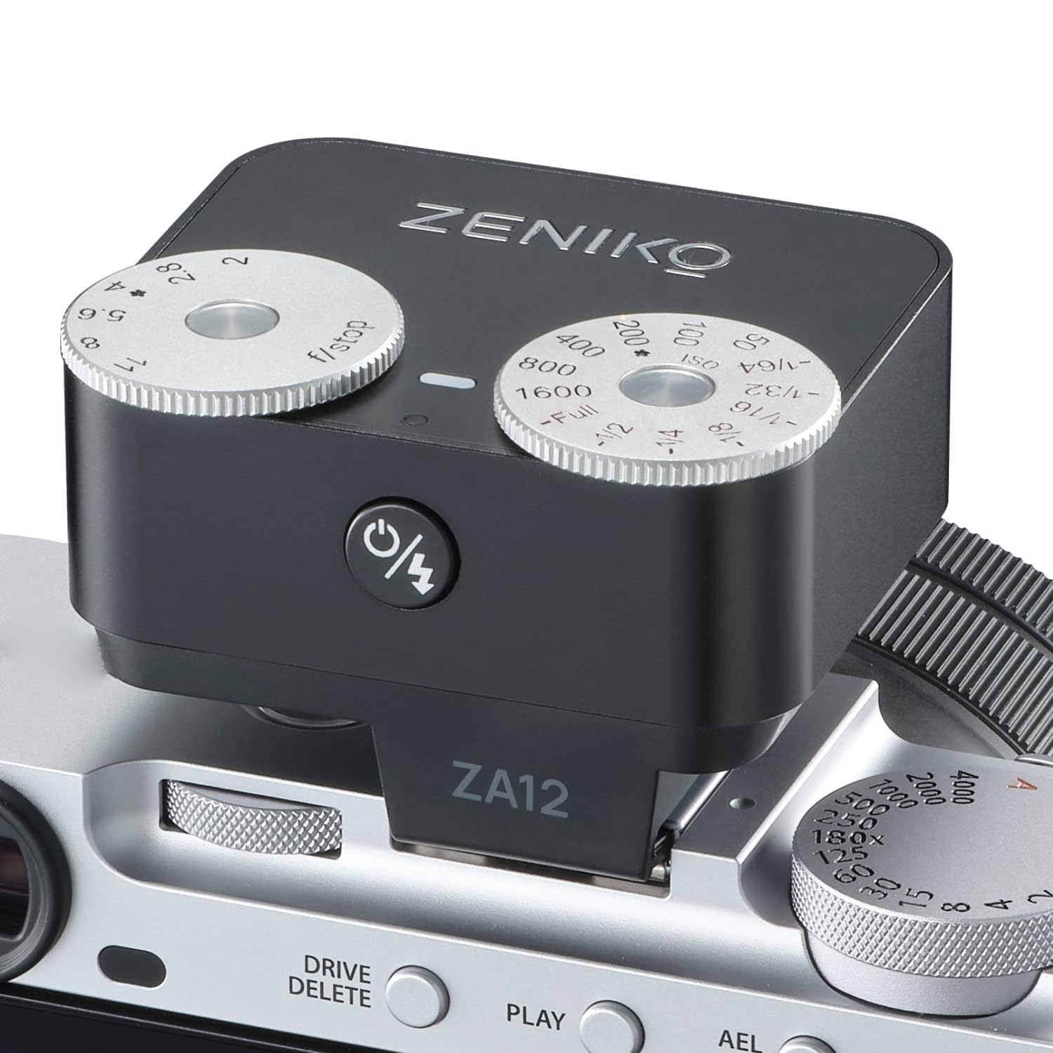 ZA12 - Mini Flash Retrò Ricaricabile per Fotocamera, Nero