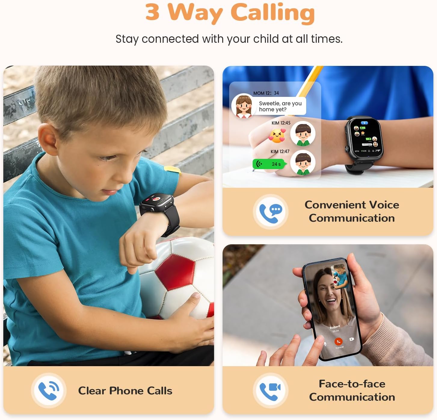 RUXINGX 4G Smartwatch Bambini con GPS, Nero - immagine 2