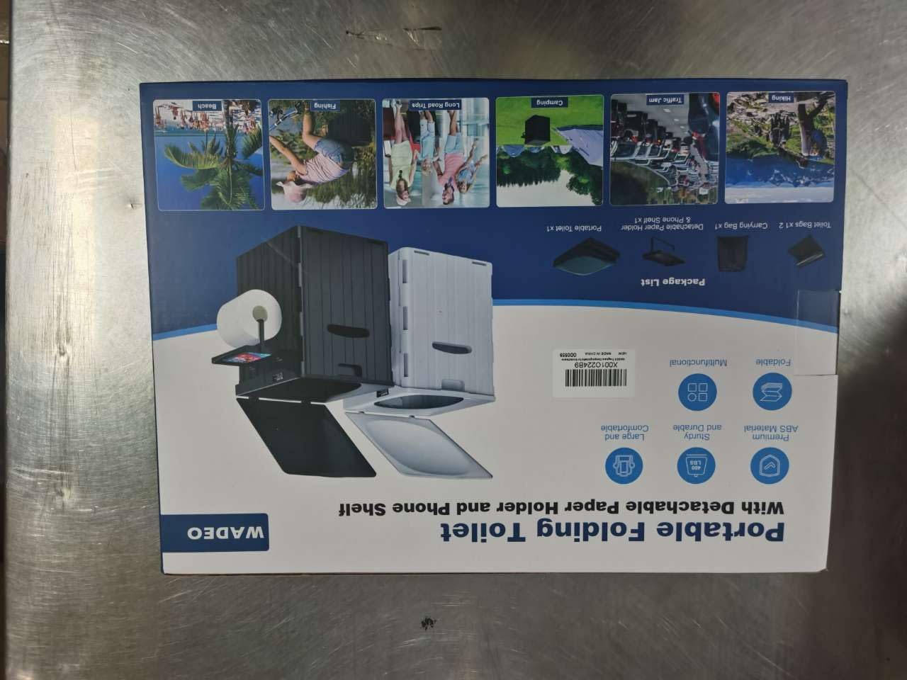 Wadeo WC Portatile Extra-Large, Grigio - immagine 2